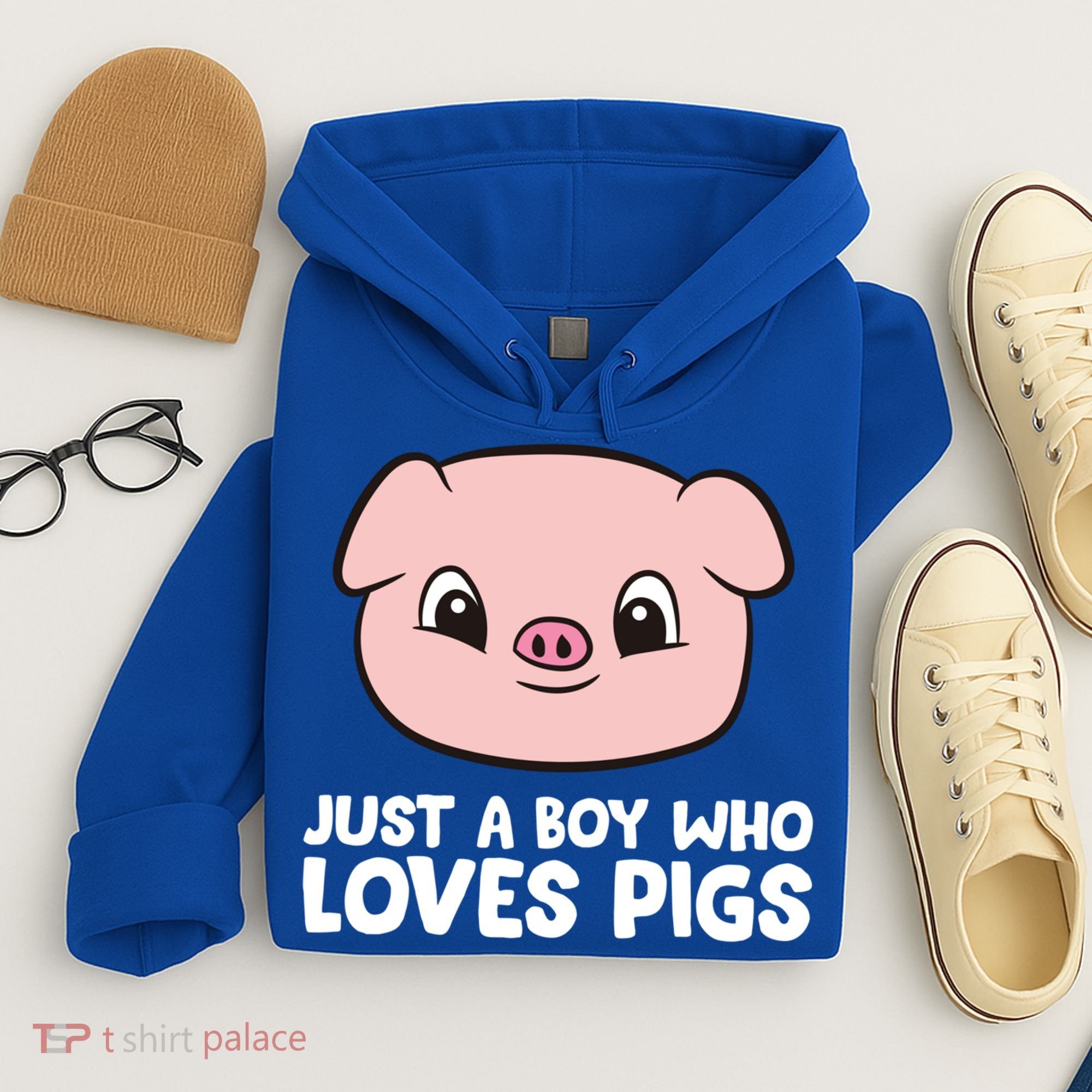 Pig Farmer Boy Just A Boy Who Loves Pigs Cool Gift Hoodie