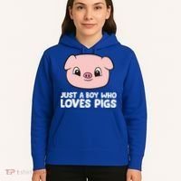 Pig Farmer Boy Just A Boy Who Loves Pigs Cool Gift Hoodie thumb 5