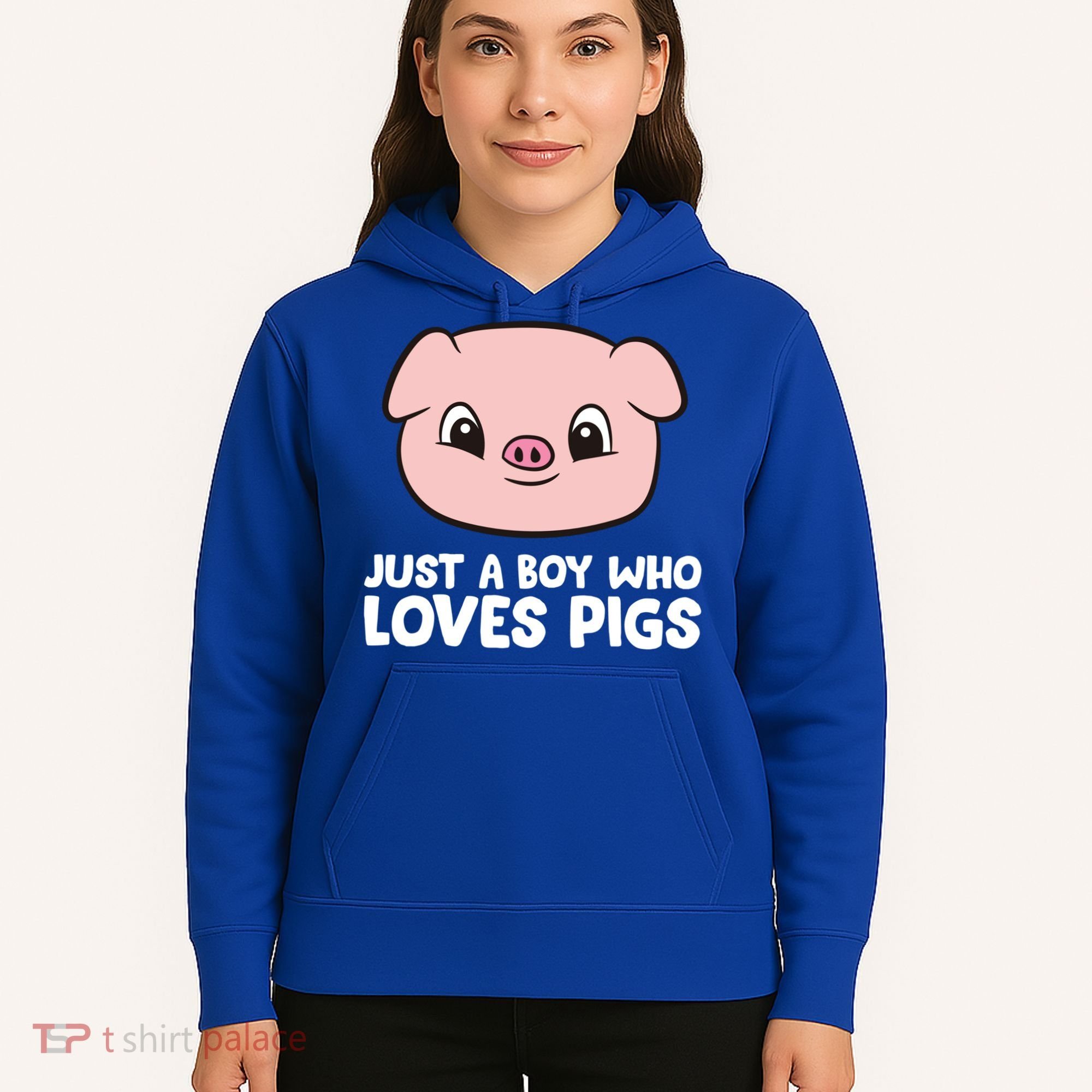 Pig Farmer Boy Just A Boy Who Loves Pigs Cool Gift Hoodie