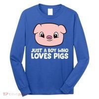 Pig Farmer Boy Just A Boy Who Loves Pigs Cool Gift Long Sleeve Shirt thumb 0