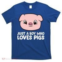 Pig Farmer Boy Just A Boy Who Loves Pigs Cool Gift T-Shirt thumb 0