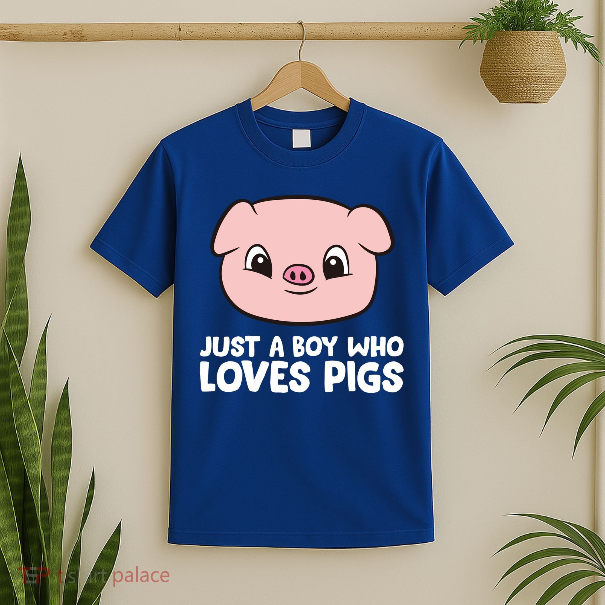 Pig Farmer Boy Just A Boy Who Loves Pigs Cool Gift T-Shirt