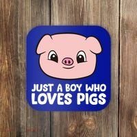 Pig Farmer Boy Just A Boy Who Loves Pigs Cool Gift Coaster thumb 0