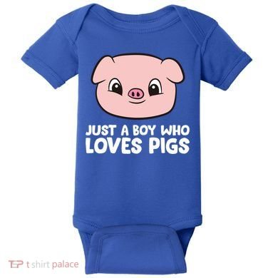 Pig Farmer Boy Just A Boy Who Loves Pigs Cool Gift Baby Bodysuit