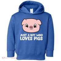 Pig Farmer Boy Just A Boy Who Loves Pigs Cool Gift Toddler Hoodie thumb 0