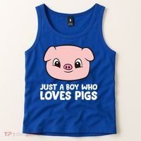 Pig Farmer Boy Just A Boy Who Loves Pigs Cool Gift Tank Top thumb 2