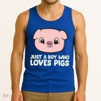 Pig Farmer Boy Just A Boy Who Loves Pigs Cool Gift Tank Top thumb 3