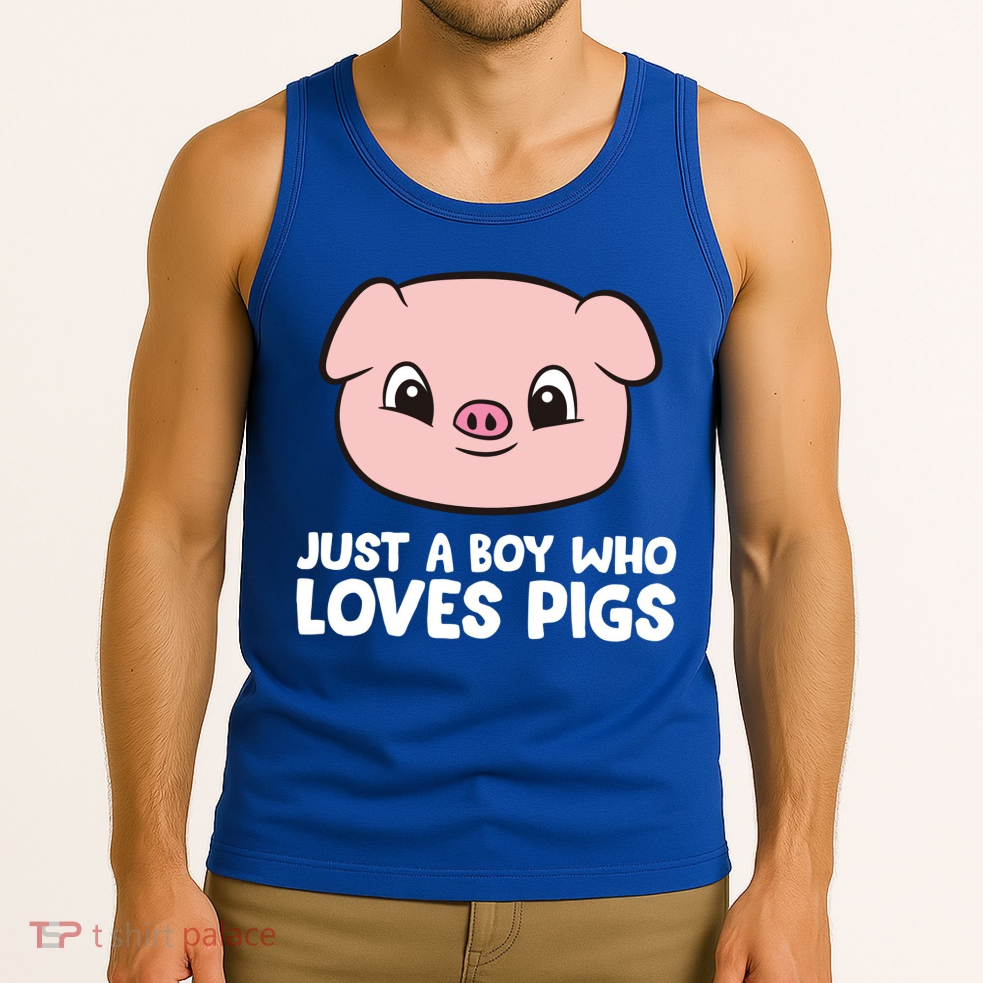 Pig Farmer Boy Just A Boy Who Loves Pigs Cool Gift Tank Top
