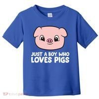 Pig Farmer Boy Just A Boy Who Loves Pigs Cool Gift Toddler T-Shirt thumb 0