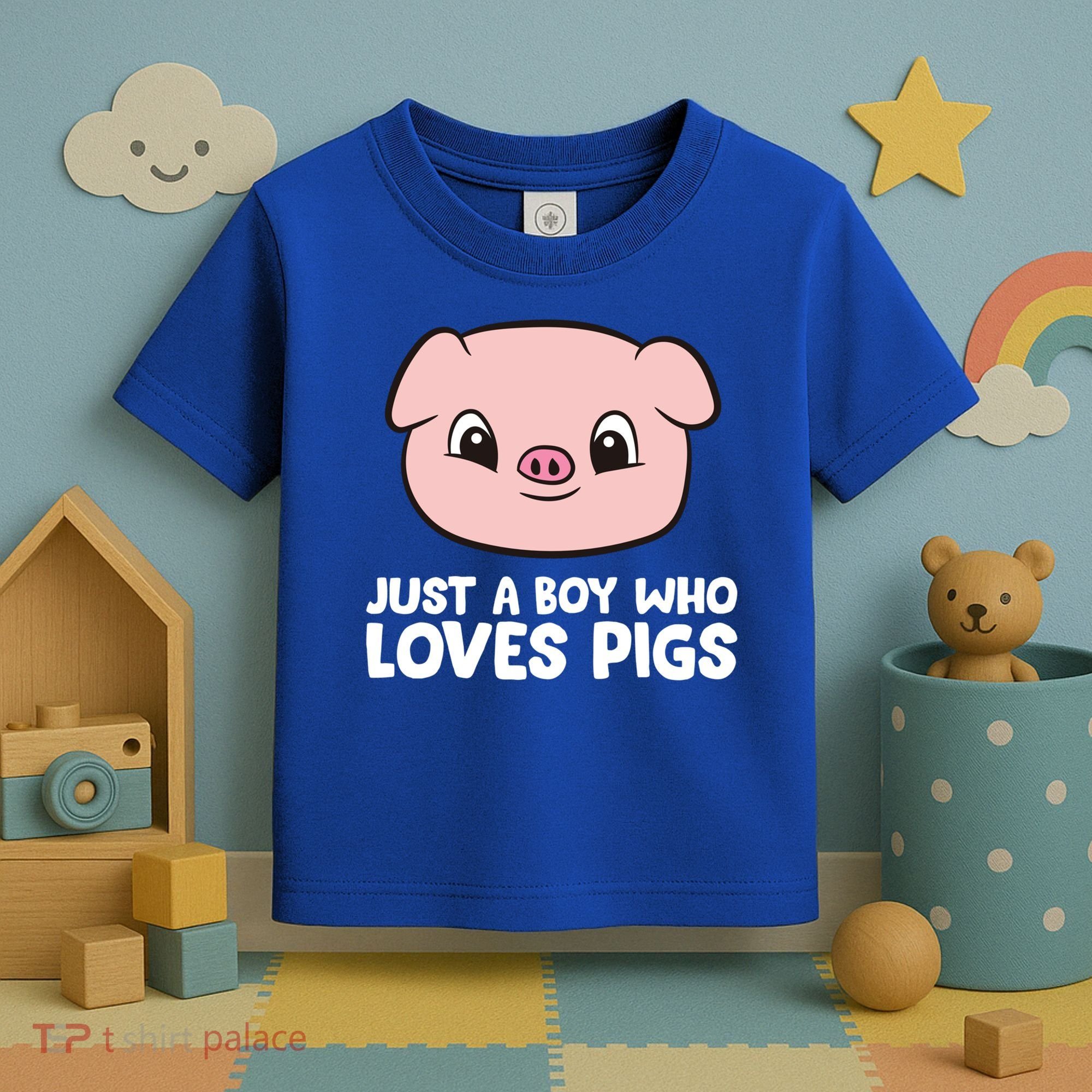 Pig Farmer Boy Just A Boy Who Loves Pigs Cool Gift Toddler T-Shirt