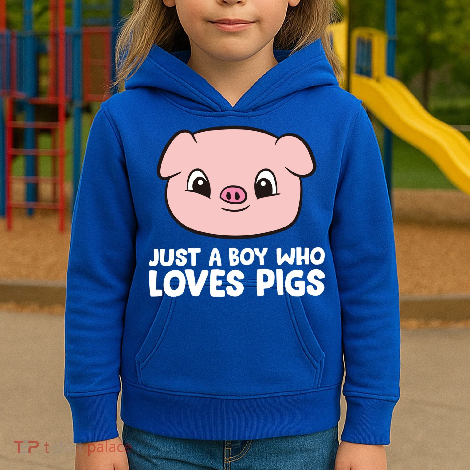 Pig Farmer Boy Just A Boy Who Loves Pigs Cool Gift Kids Hoodie