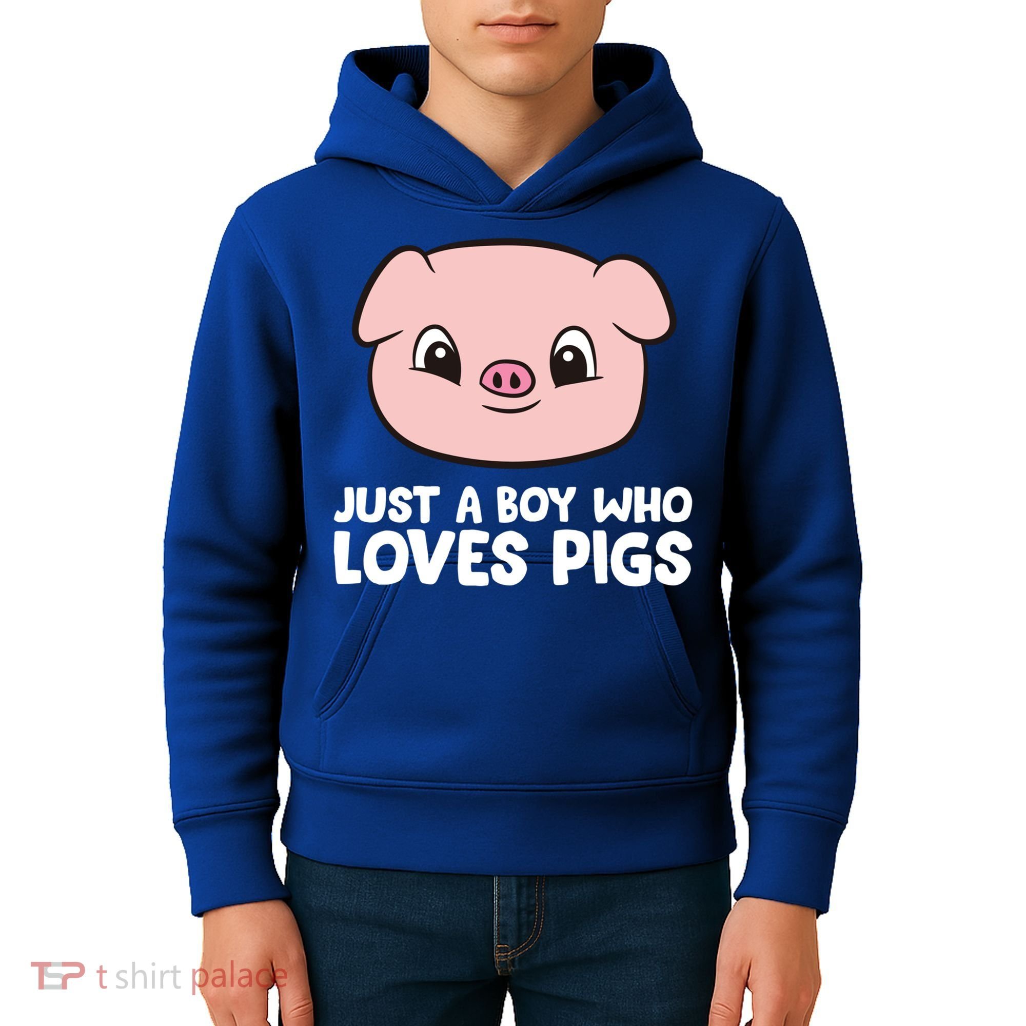 Pig Farmer Boy Just A Boy Who Loves Pigs Cool Gift Kids Hoodie