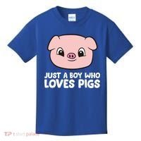 Pig Farmer Boy Just A Boy Who Loves Pigs Cool Gift Kids T-Shirt thumb 0