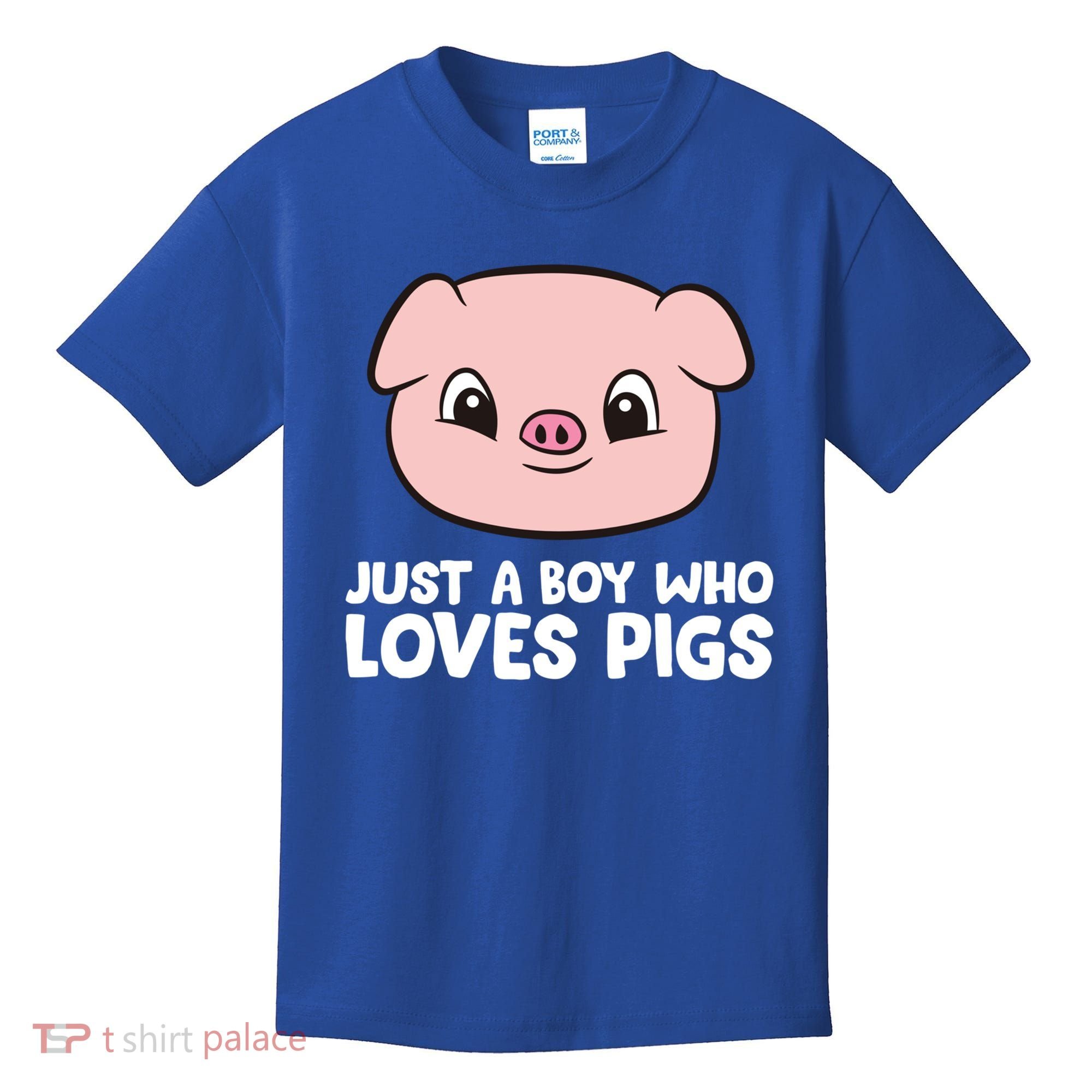 Pig Farmer Boy Just A Boy Who Loves Pigs Cool Gift Kids T-Shirt