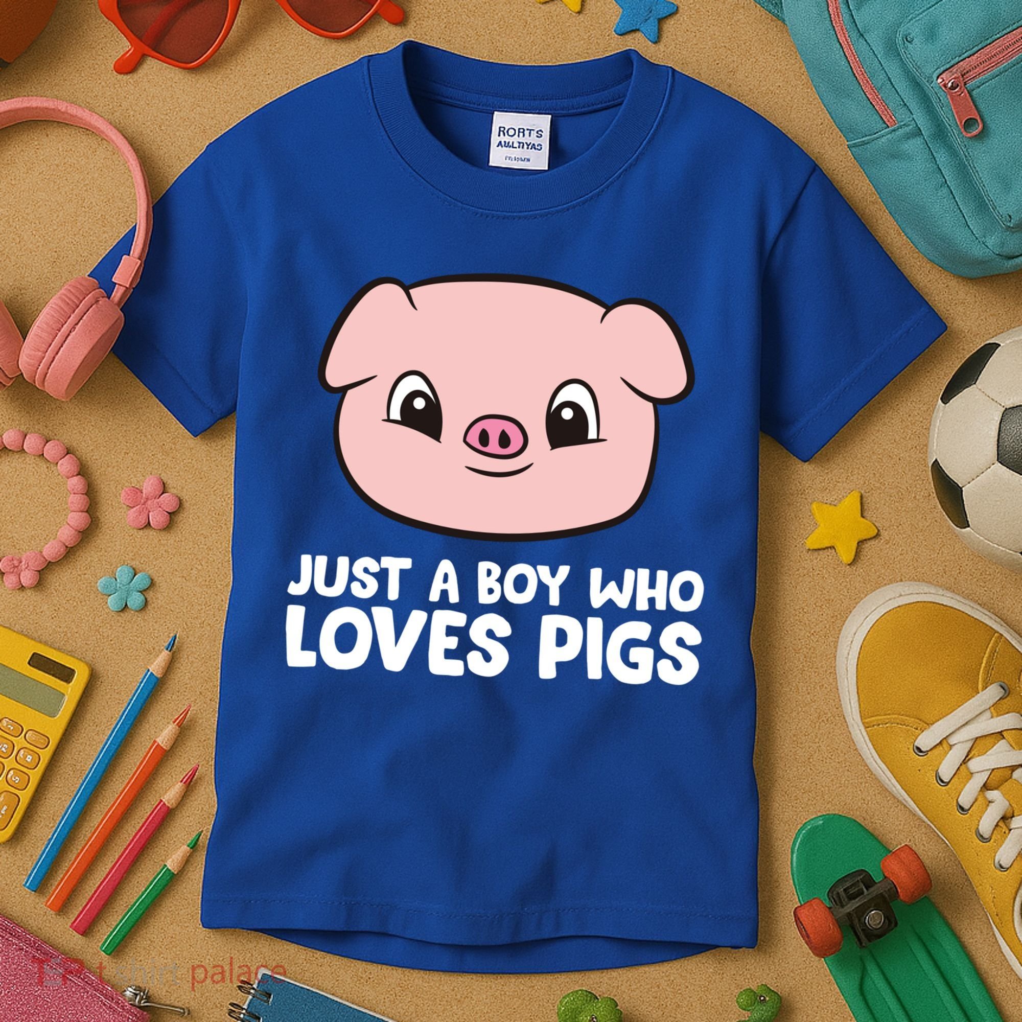 Pig Farmer Boy Just A Boy Who Loves Pigs Cool Gift Kids T-Shirt