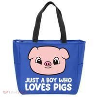 Pig Farmer Boy Just A Boy Who Loves Pigs Cool Gift Tote Bag thumb 0