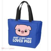 Pig Farmer Boy Just A Boy Who Loves Pigs Cool Gift Tote Bag thumb 3