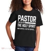 Pastor Fueled By Holy Spirit And Coffee Church Pastor Kids T-Shirt thumb 2