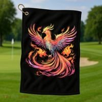Phoenix Fire Bird Golf Towel thumb 1