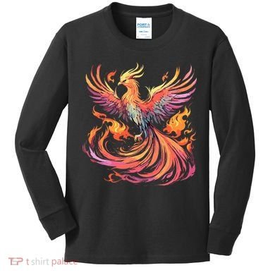 Phoenix Fire Bird Kids Long Sleeve Shirt