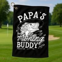 Papas Fishing Buddy Golf Towel thumb 1