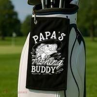 Papas Fishing Buddy Golf Towel thumb 2
