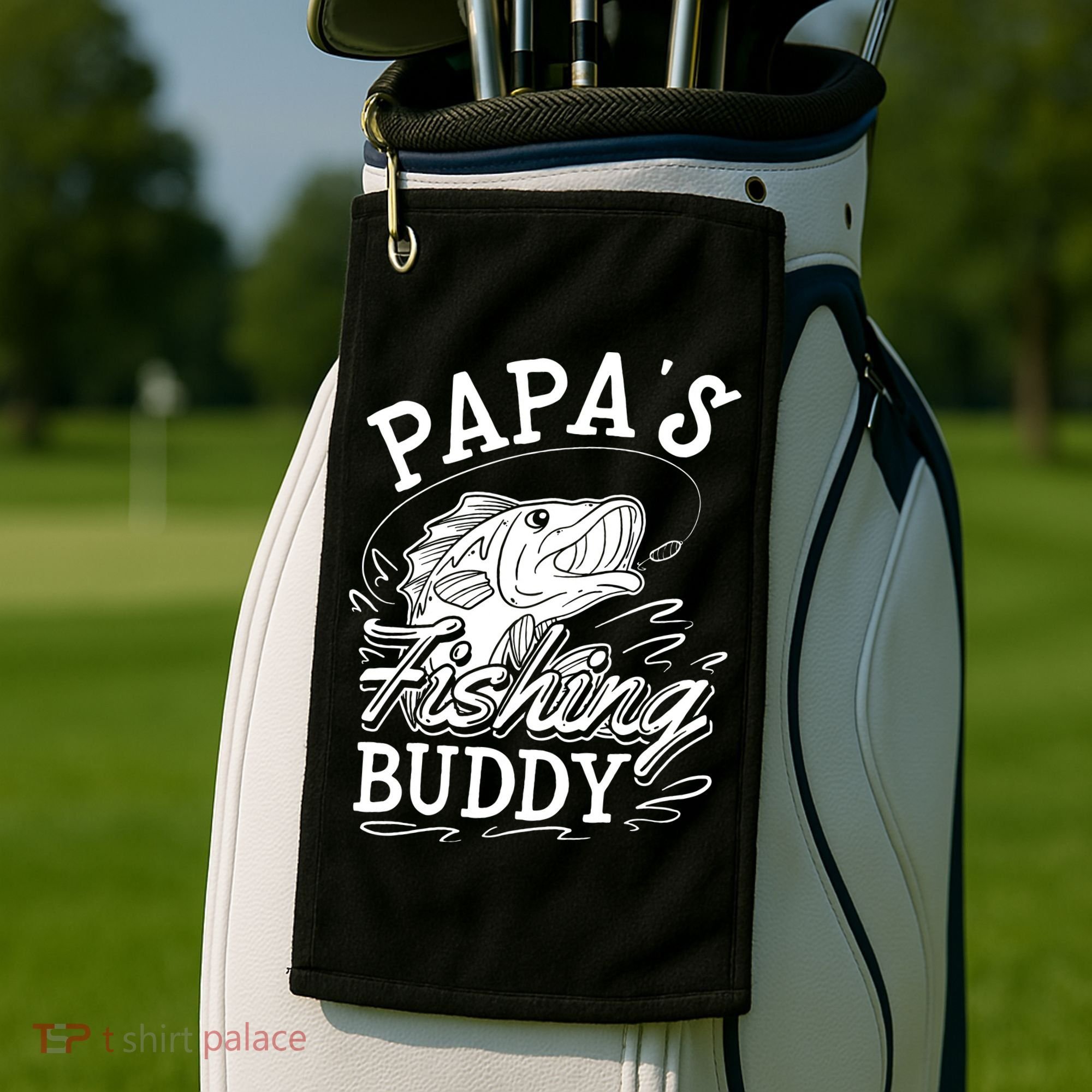 Papas Fishing Buddy Golf Towel