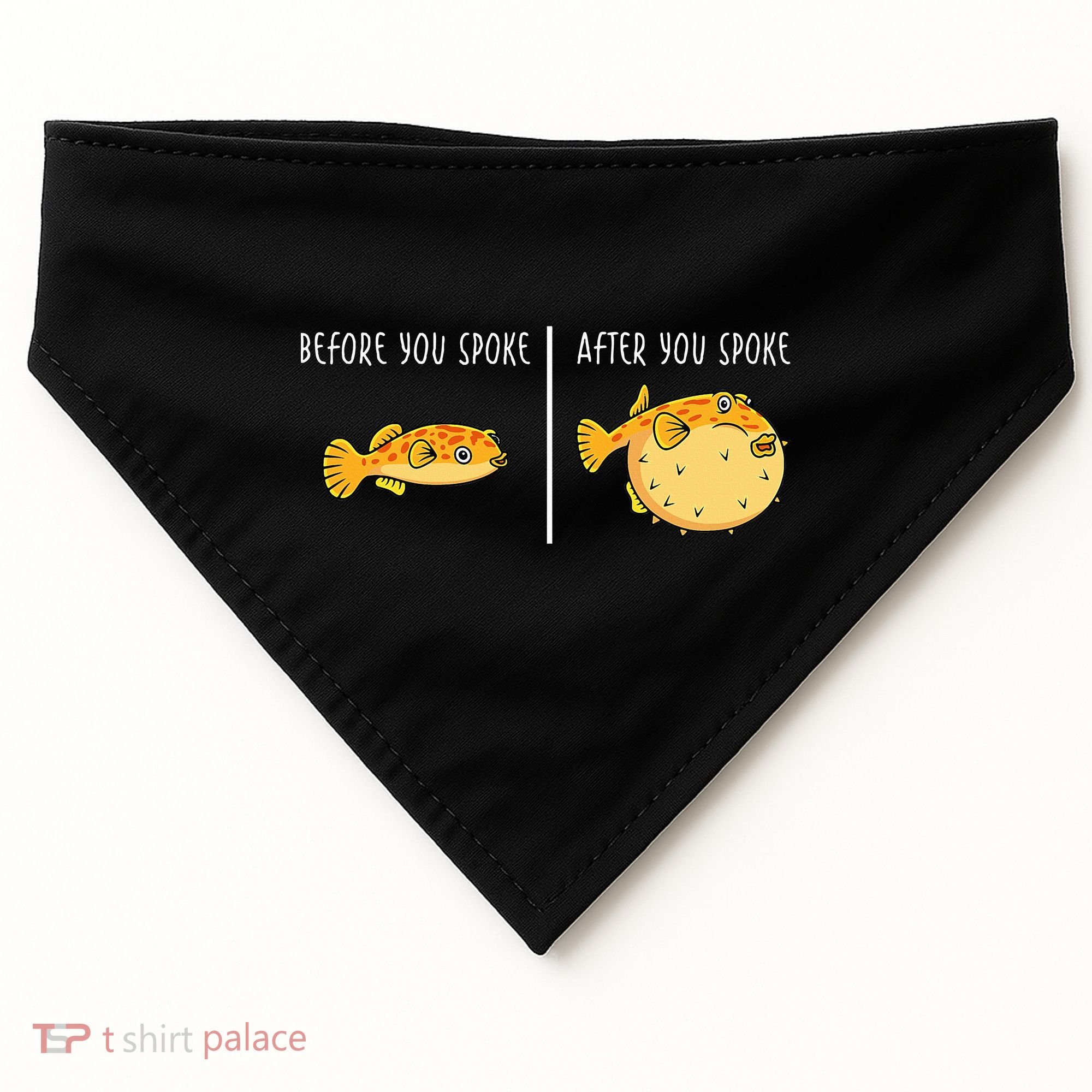 Puffer Fish Blowfish Funny Puffer Fish USA-Made Doggie Bandana