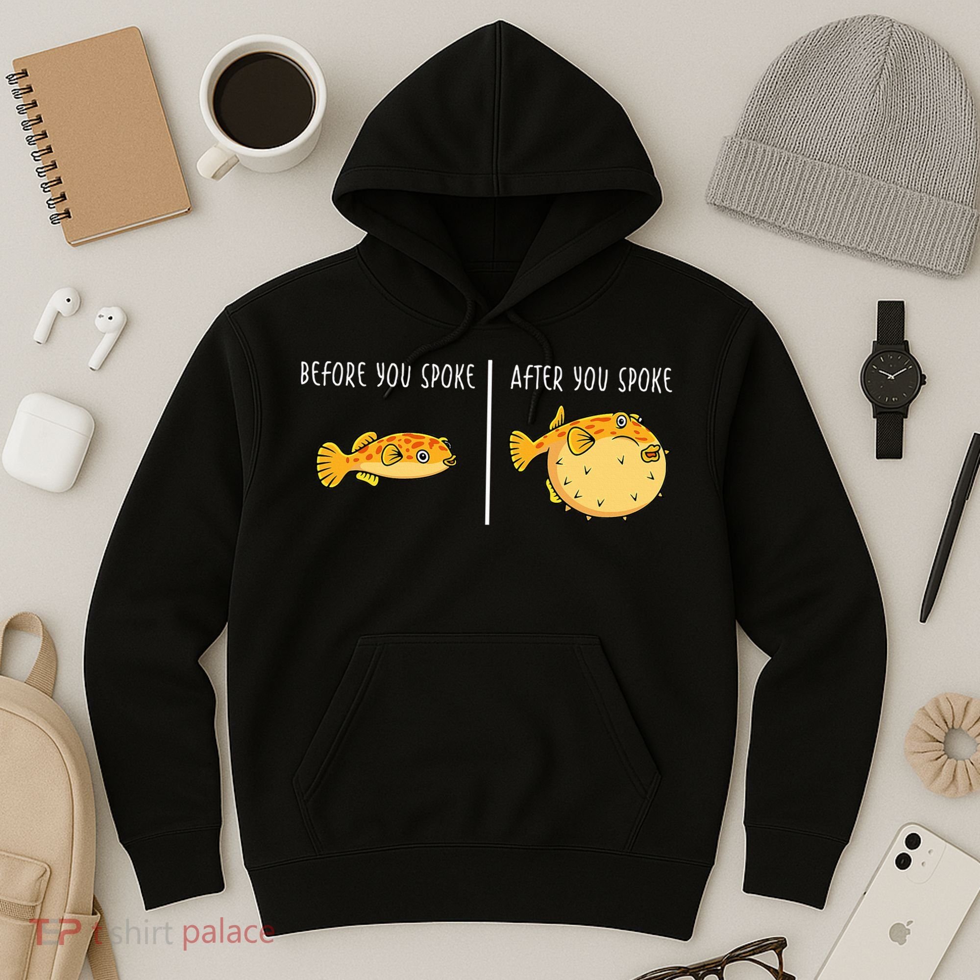 Puffer Fish Blowfish Funny Puffer Fish Hoodie