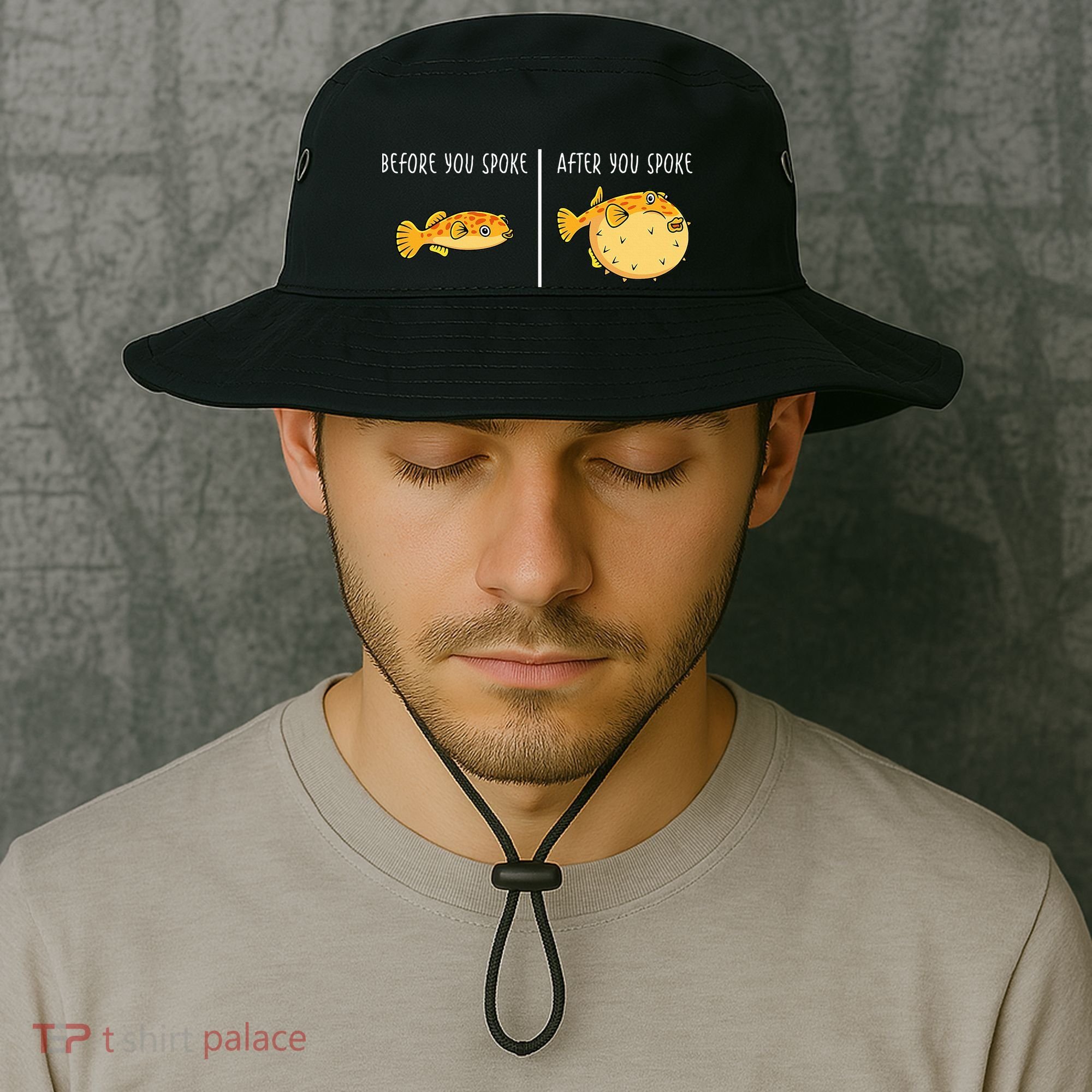 Puffer Fish Blowfish Funny Puffer Fish Bucket Hat