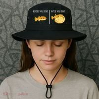 Puffer Fish Blowfish Funny Puffer Fish Bucket Hat thumb 3