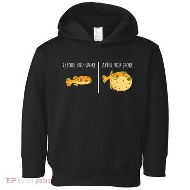 Puffer Fish Blowfish Funny Puffer Fish Toddler Hoodie