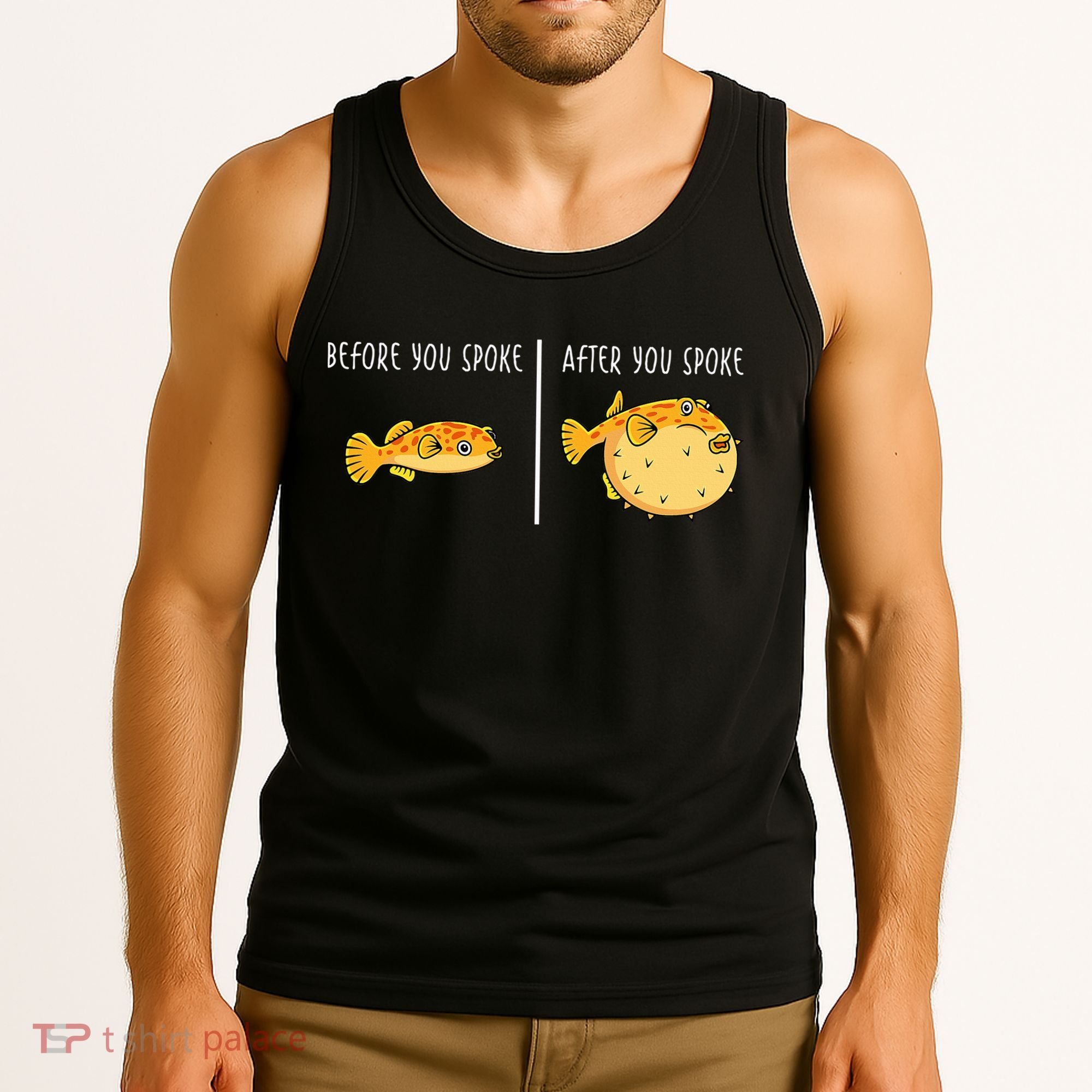 Puffer Fish Blowfish Funny Puffer Fish Tank Top