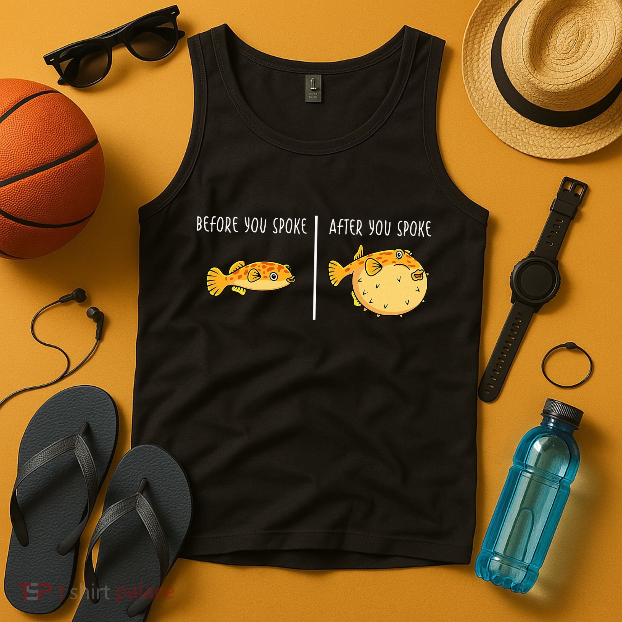 Puffer Fish Blowfish Funny Puffer Fish Tank Top