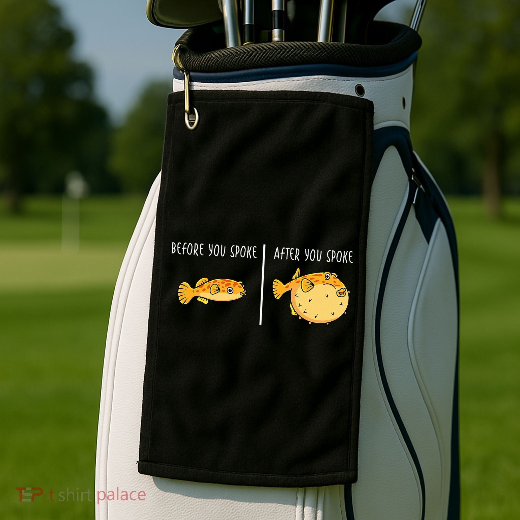 Puffer Fish Blowfish Funny Puffer Fish Golf Towel