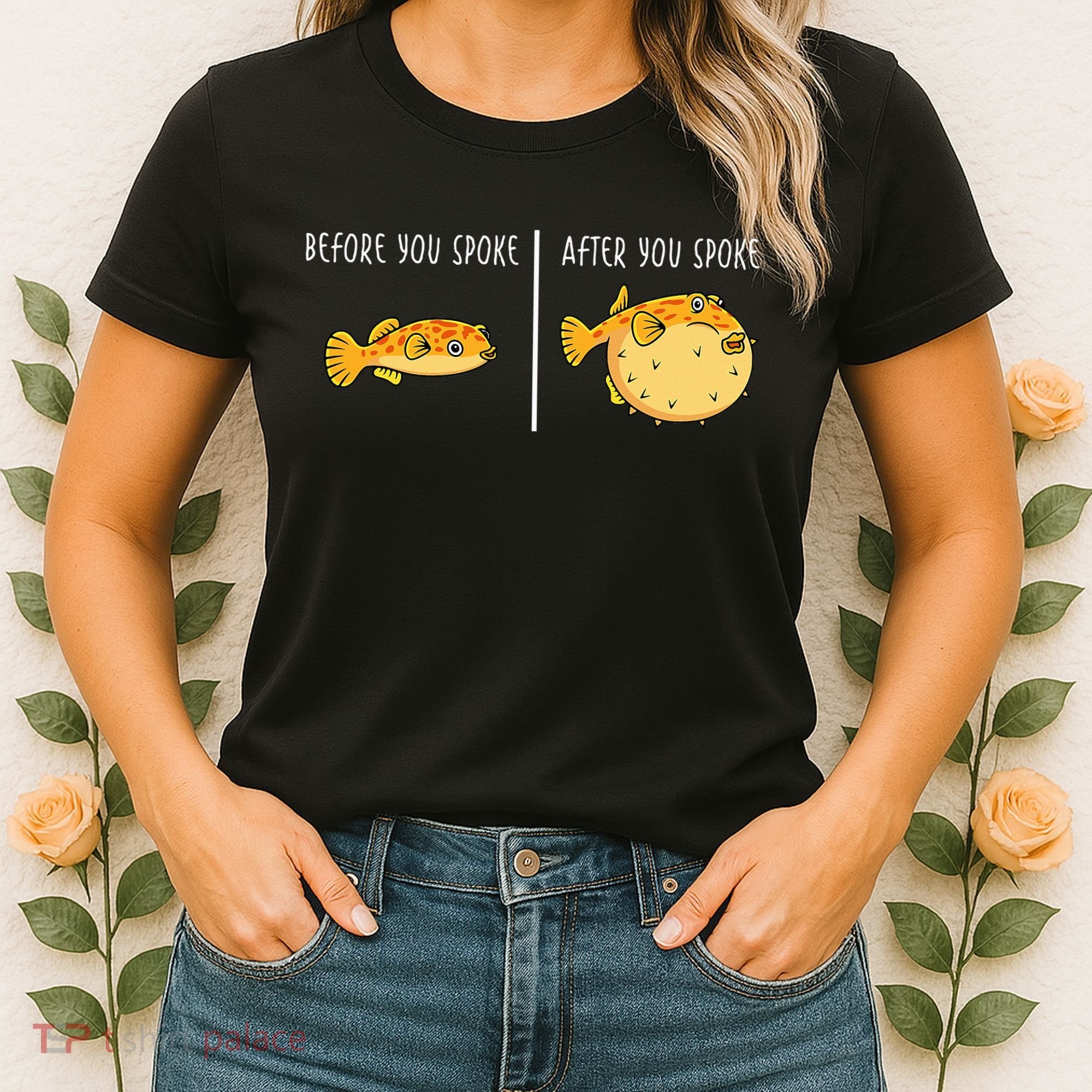 Puffer Fish Blowfish Funny Puffer Fish Women's T-Shirt