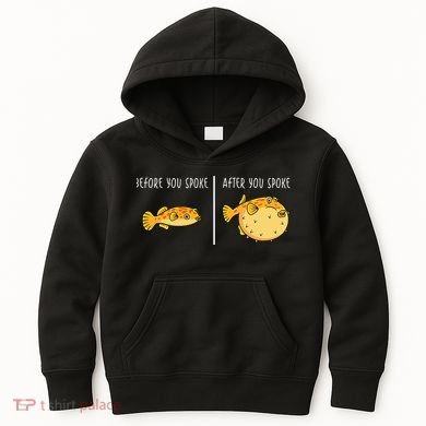 Puffer Fish Blowfish Funny Puffer Fish Kids Hoodie
