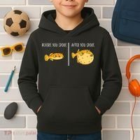 Puffer Fish Blowfish Funny Puffer Fish Kids Hoodie thumb 2