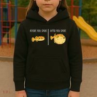 Puffer Fish Blowfish Funny Puffer Fish Kids Hoodie thumb 3