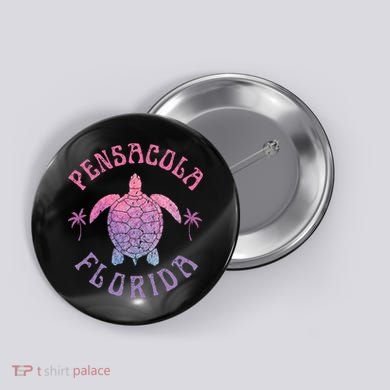Pensacola Florida Beach Sea Turtle Summer Vacation Button