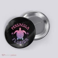 Pensacola Florida Beach Sea Turtle Summer Vacation Button thumb 0
