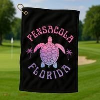 Pensacola Florida Beach Sea Turtle Summer Vacation Golf Towel thumb 1