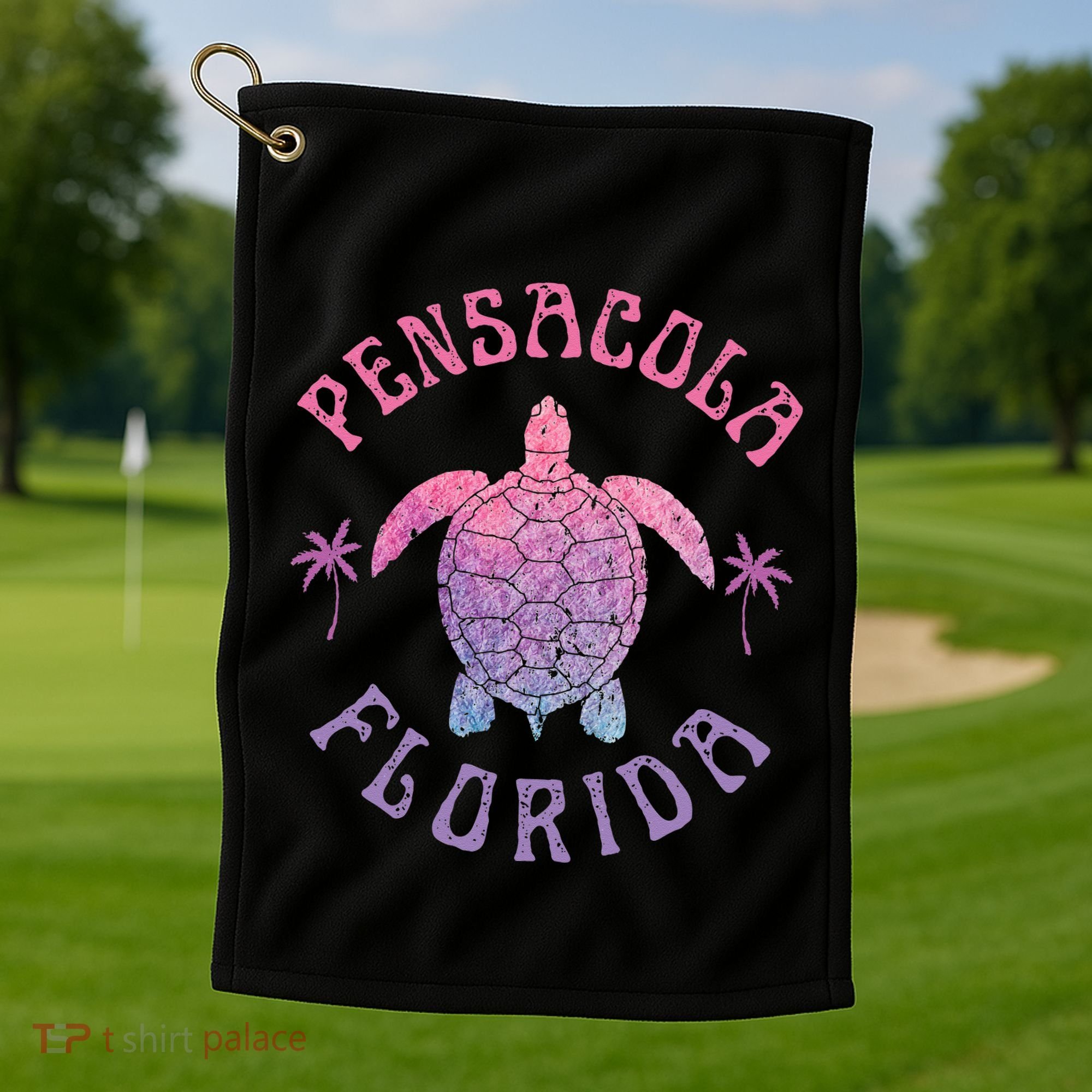 Pensacola Florida Beach Sea Turtle Summer Vacation Golf Towel