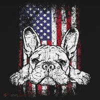 Patriotic French Bulldog American Flag Dog Hoodie thumb 2
