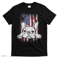 Patriotic French Bulldog American Flag Dog T-Shirt thumb 0