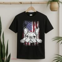 Patriotic French Bulldog American Flag Dog T-Shirt thumb 2