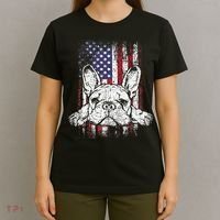 Patriotic French Bulldog American Flag Dog T-Shirt thumb 4