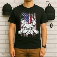 Patriotic French Bulldog American Flag Dog T-Shirt thumb 6