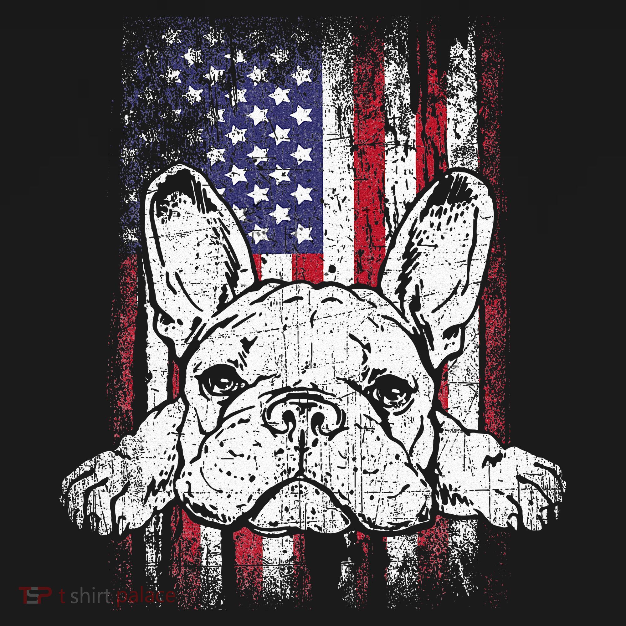 Patriotic French Bulldog American Flag Dog T-Shirt