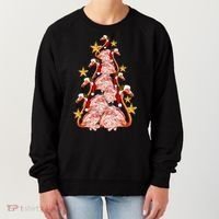 Pink Flamingo Christmas Tree Cute Flamingos Holiday DéCor Great Gift Women's Sweatshirt thumb 0